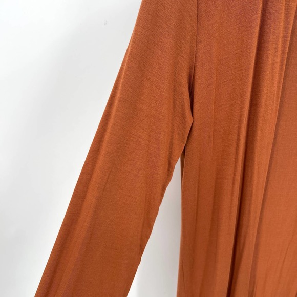 RILLER & FOUNT High Low Cardigan Womens Small Rust Brown Open Long Sleeve - Picture 9 of 12